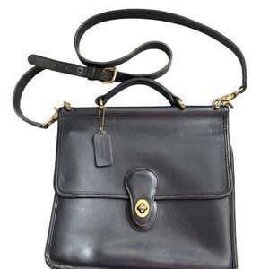 Vintage Coach Willis Black Leather Bag with Hangtag